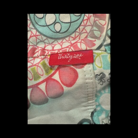 Thirty-One Colorful Boho Print Cotton Canvas Crossbody Bag With Adjustable Strap - Picture 8 of 10